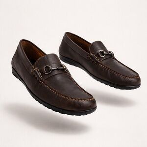 Martin Dingman Brown Leather Horsebit Loafers Driving Moc Vibram Sole 12W
